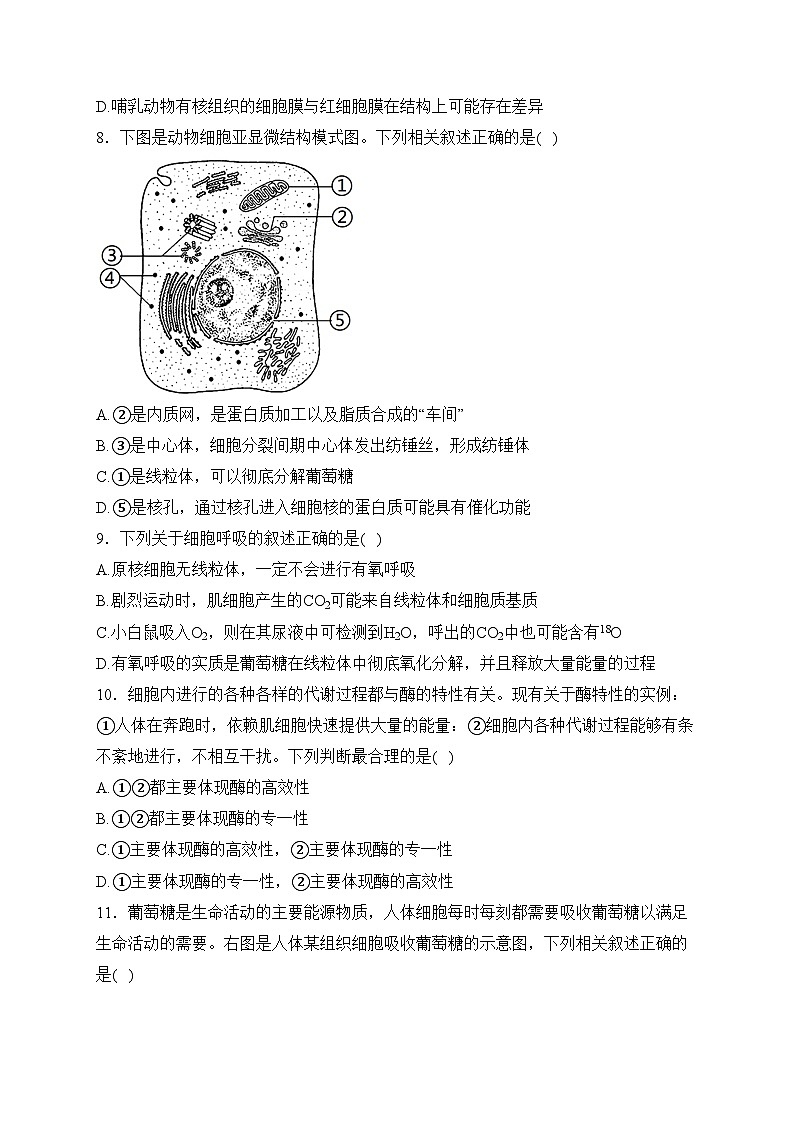 四川省宜宾市叙州区二中2022-2023学年高一下学期开学考试生物试卷(含答案)03