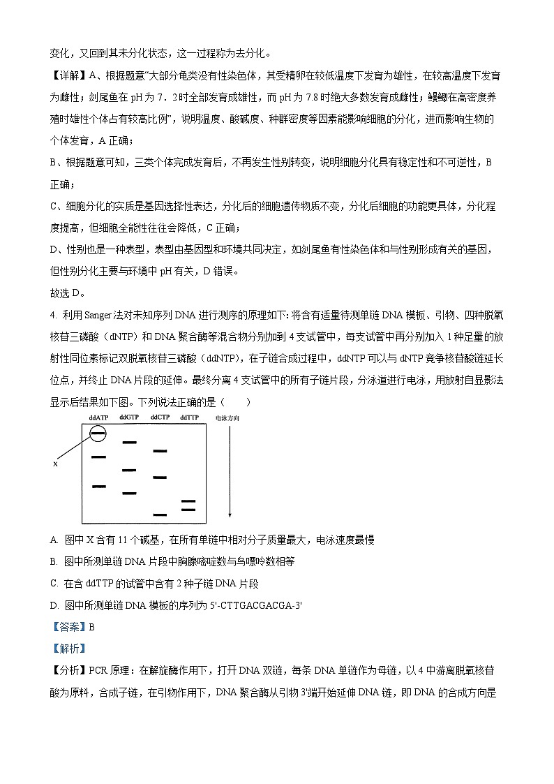 精品解析：山东省济南市2023-2024学年高三上学期期末学习质量检测生物试题（解析版）第3页