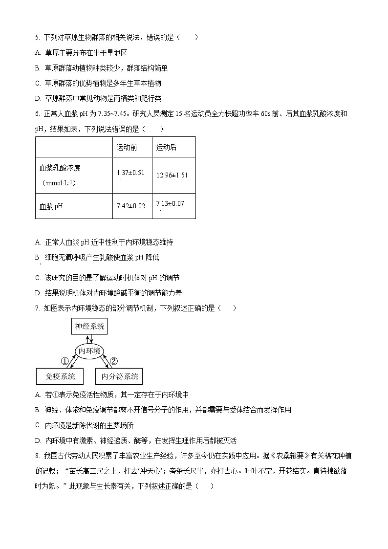 2024宜宾叙州区二中高二上学期期末生物试题含解析02
