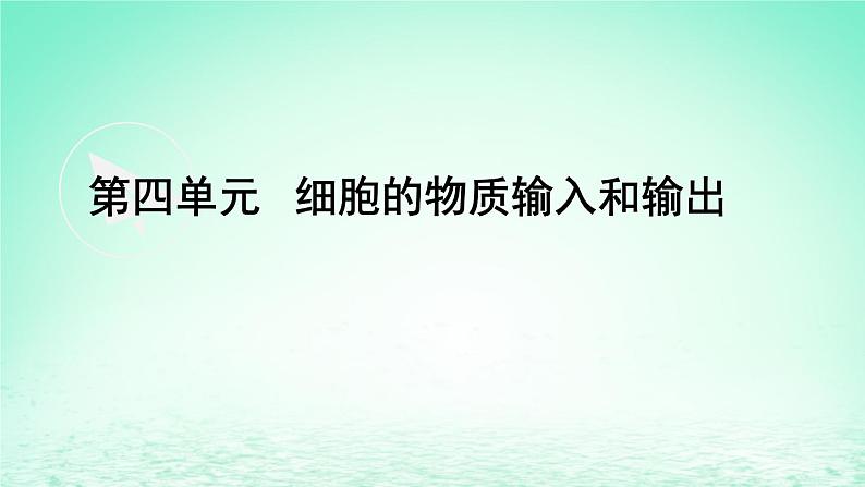 2023_2024学年高一生物期末复习第4单元细胞的物质输入和输出复习课件新人教版必修1第1页