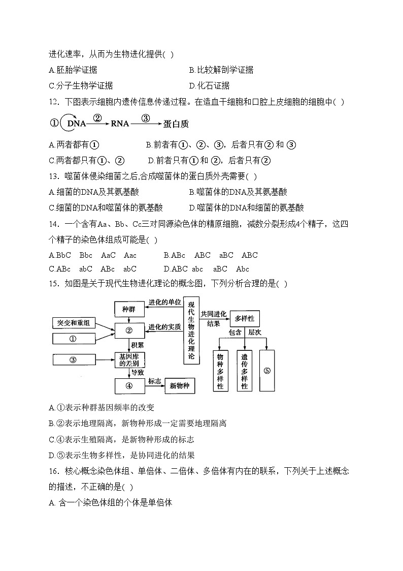 调兵山市第二高级中学2022-2023学年高一下学期期中考试生物试卷(含答案)03