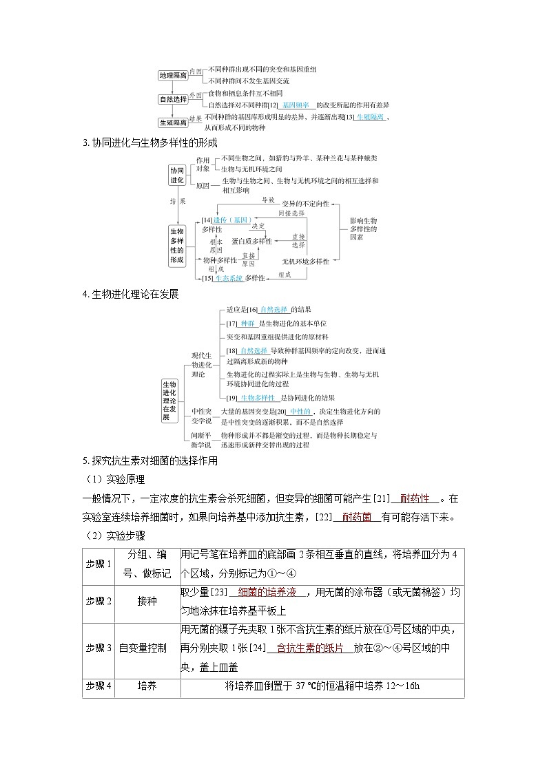 备考2024届高考生物一轮复习讲义第七章生物的变异和进化课时3生物的进化考点2现代生物进化理论02