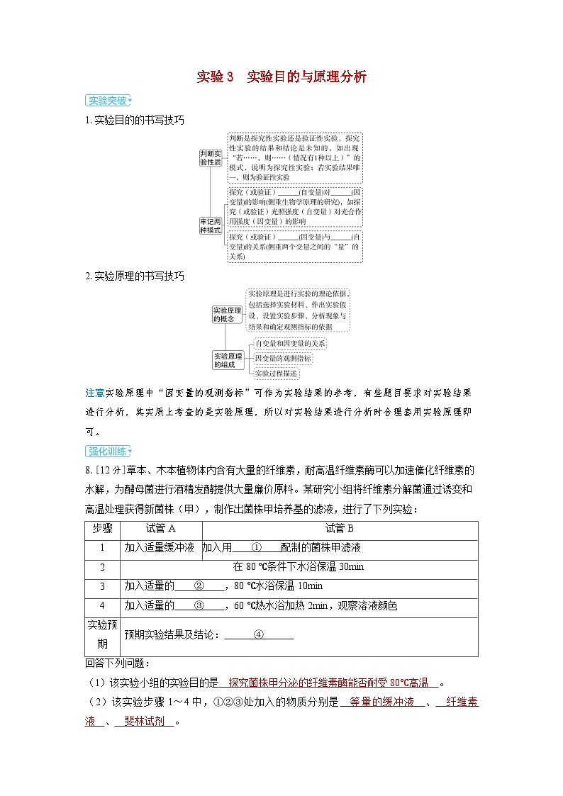 备考2024届高考生物一轮复习讲义第十三章实验与探究实验3实验目的与原理分析01