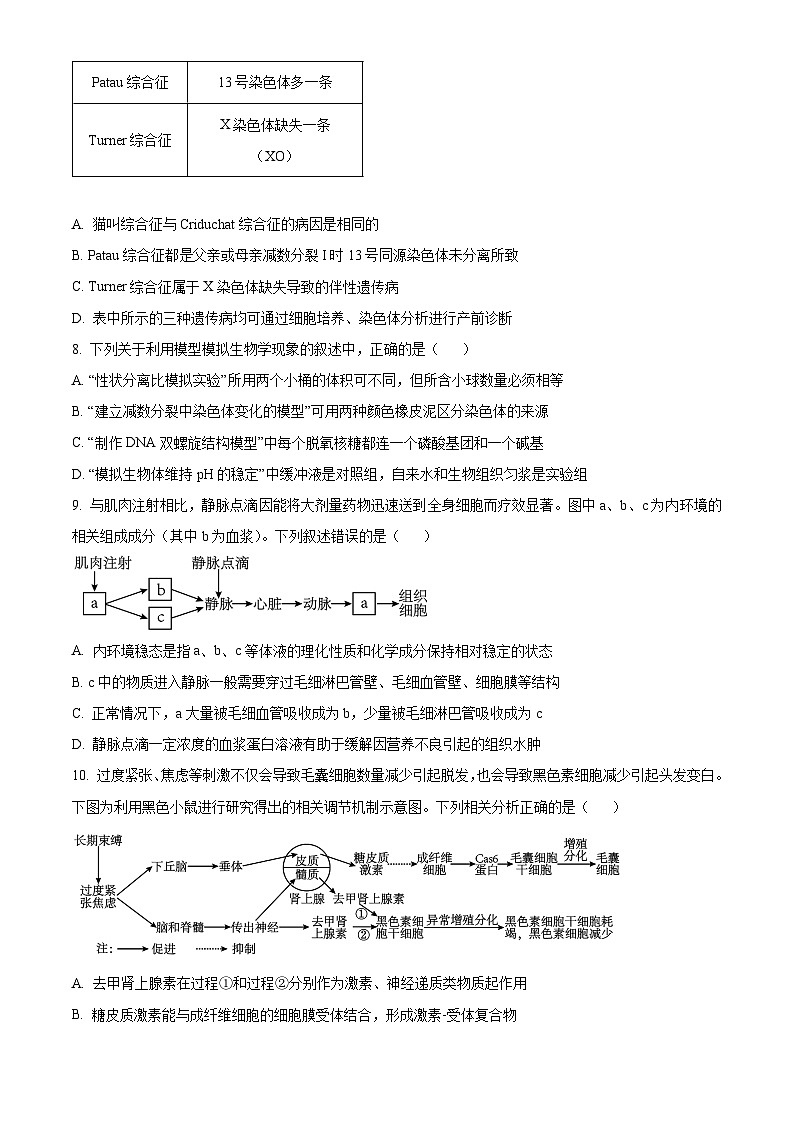 2024扬州高三上学期1月期末考试生物含解析03