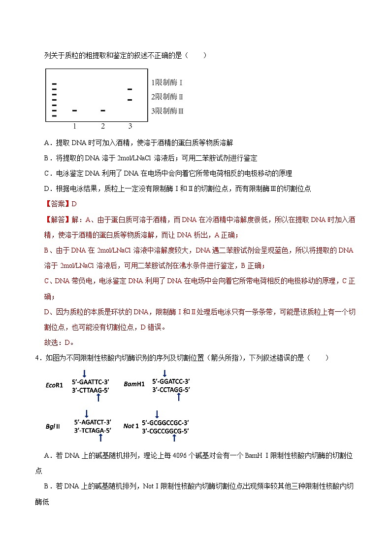 第3章 基因工程（测试卷）-2023-2024学年高二生物下册期中期末专题高分突破02