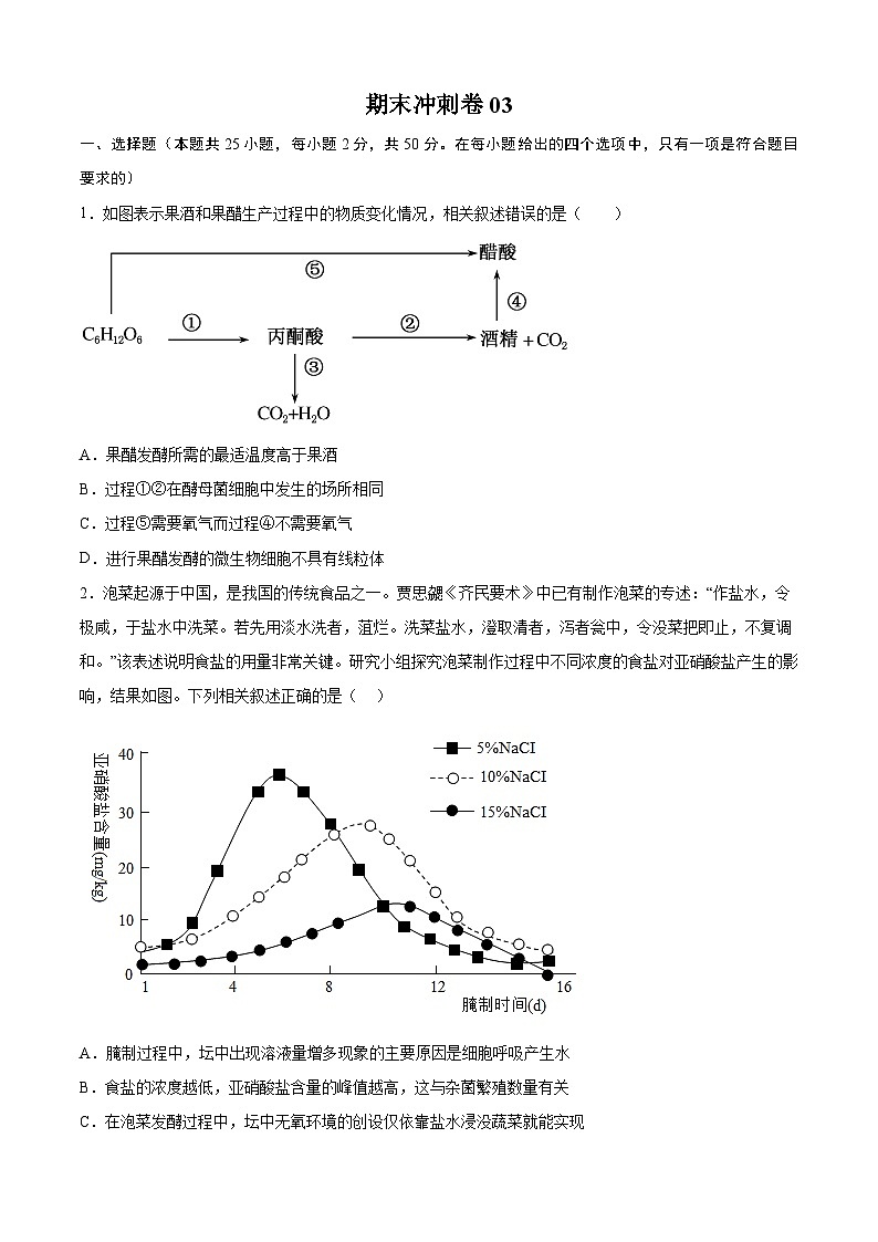 期末冲刺卷03-2023-2024学年高二生物下册期中期末专题高分突破01