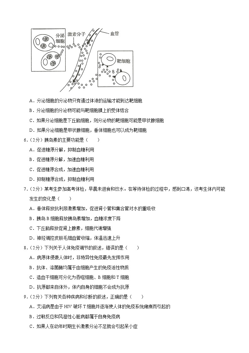 吉林省BEST合作体2023-2024学年高二上学期期末生物模拟试卷第2页