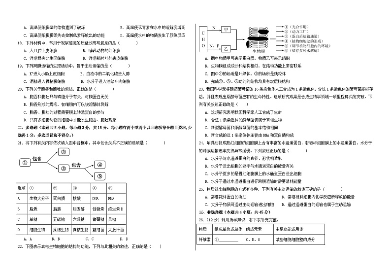2023-2024学年河南省商丘市柘城县德盛高级中学高一11月月考生物试题第3页