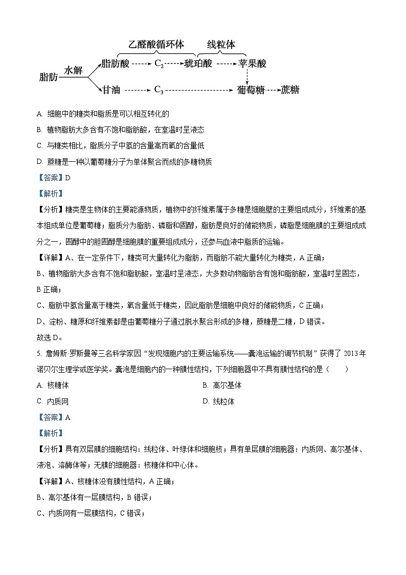 38，青海省海北州2023-2024学年高一上学期期末联考生物试题第3页