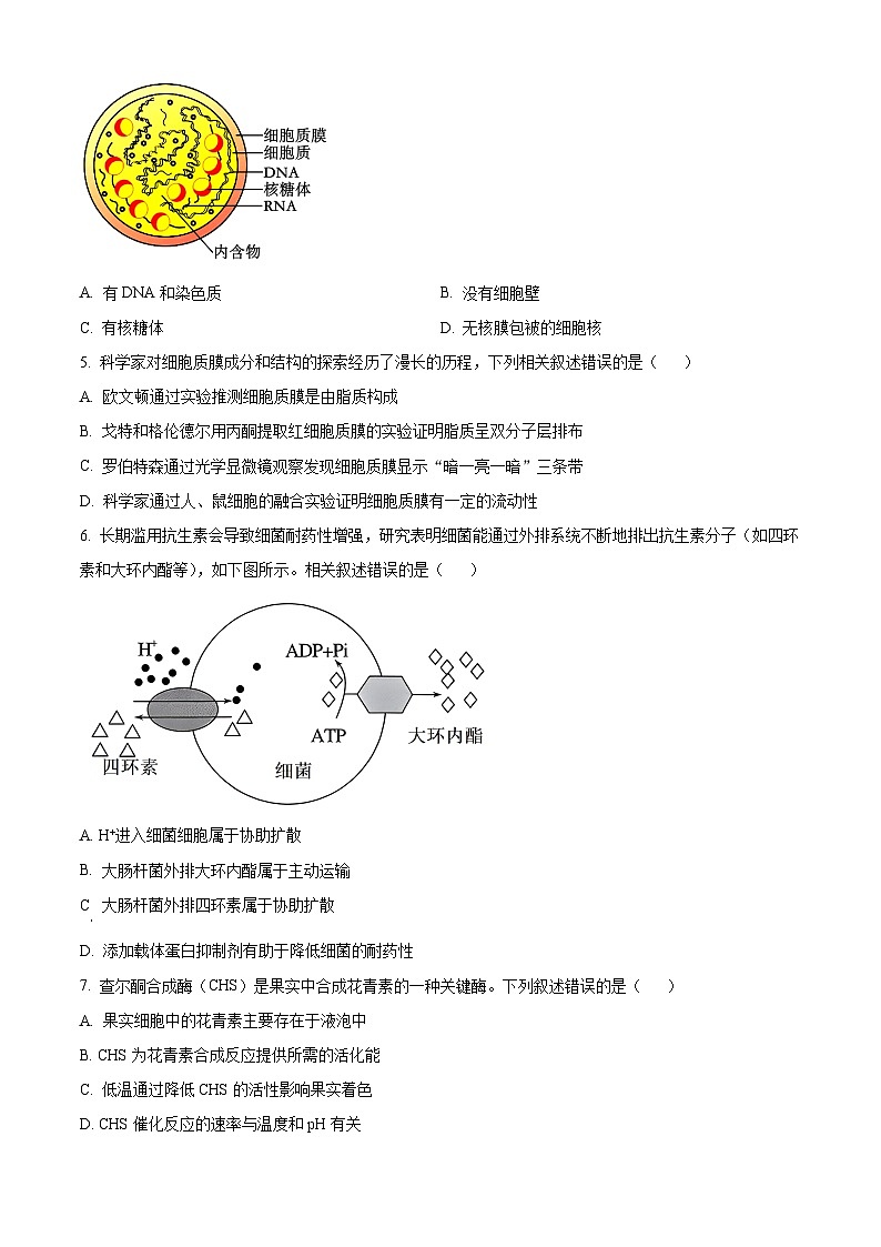2024徐州高一上学期1月期末抽测试题生物含解析02