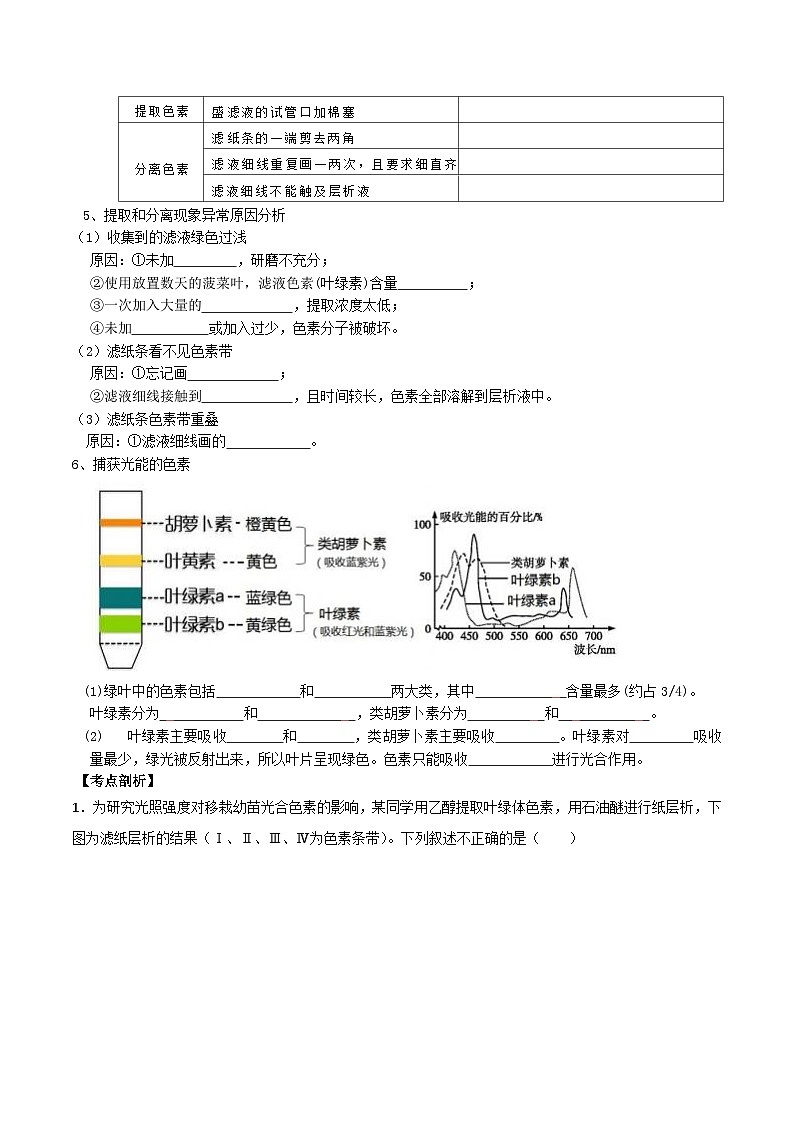 第05讲 光合作用及光合呼吸的联系-【寒假衔接讲义】高一生物寒假讲义练习02