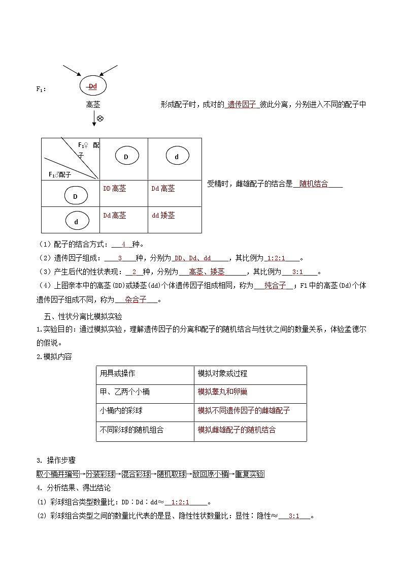 第07讲 孟德尔的豌豆杂交实验（一）-寒假衔接讲义】高一生物寒假讲义练习03