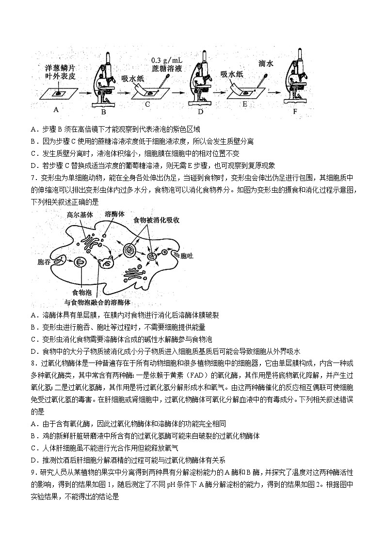 2024阜阳高一上学期期末联考试题生物含解析03