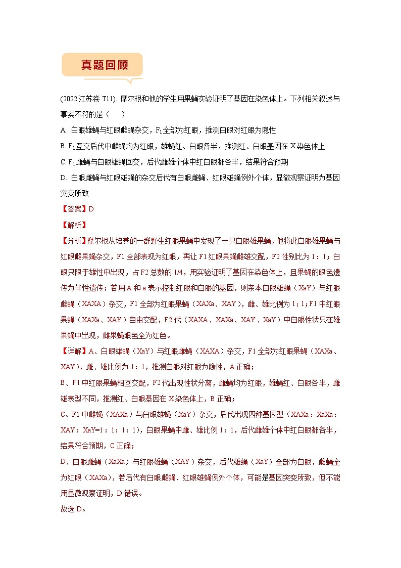 押江苏卷第12题 遗传规律-备战高考生物临考题号押题（江苏卷）02