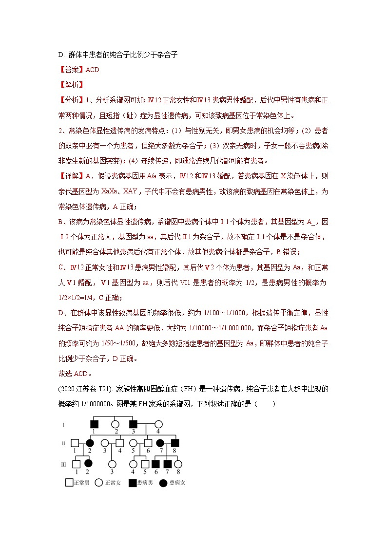 押江苏卷第16题 遗传与进化模块-备战高考生物临考题号押题（江苏卷）03