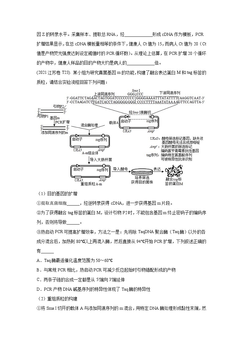 押江苏卷第24题 基因工程-备战高考生物临考题号押题（江苏卷）03