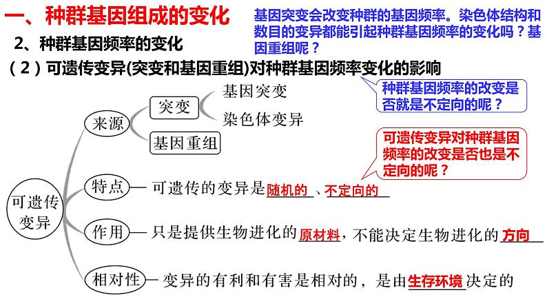 新教材备战高考生物一轮复习全考点精讲课堂  第20讲 种群基因组成的变化与物种的形成（课件）第8页