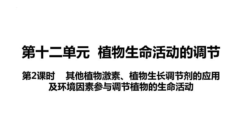 新教材备战高考生物一轮复习全考点精讲课堂  第29讲 其他植物激素、植物生长调节剂的应用及环境因素参与调节植物的生命活动（课件）03