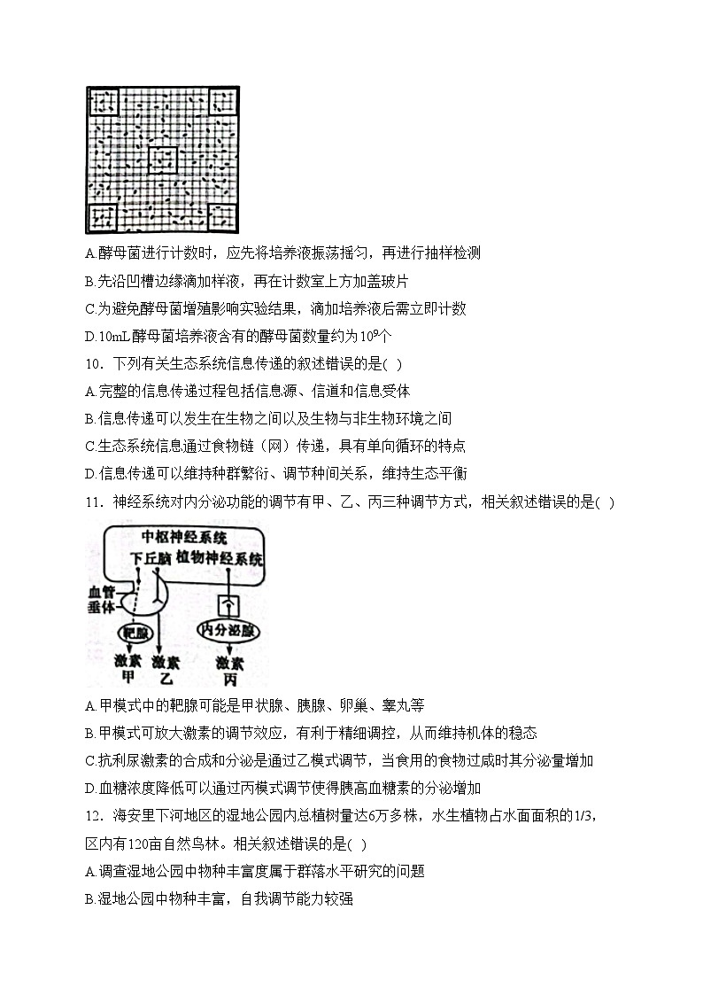 江苏省南通市海安市2023-2024学年高二上学期1月期末考试生物试卷(含答案)第3页
