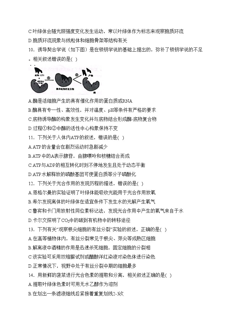 江苏省南通市海安市2023-2024学年高一上学期1月期末考试生物试卷(含答案)第3页