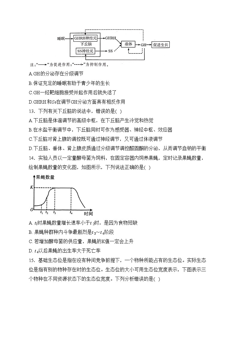 四川省泸县第四中学2023-2024学年高二上学期期末考试生物试卷(含答案)第3页