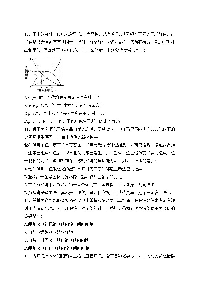 四川省遂宁中学校2022-2023学年高二上学期10月月考生物试卷(含答案)第3页