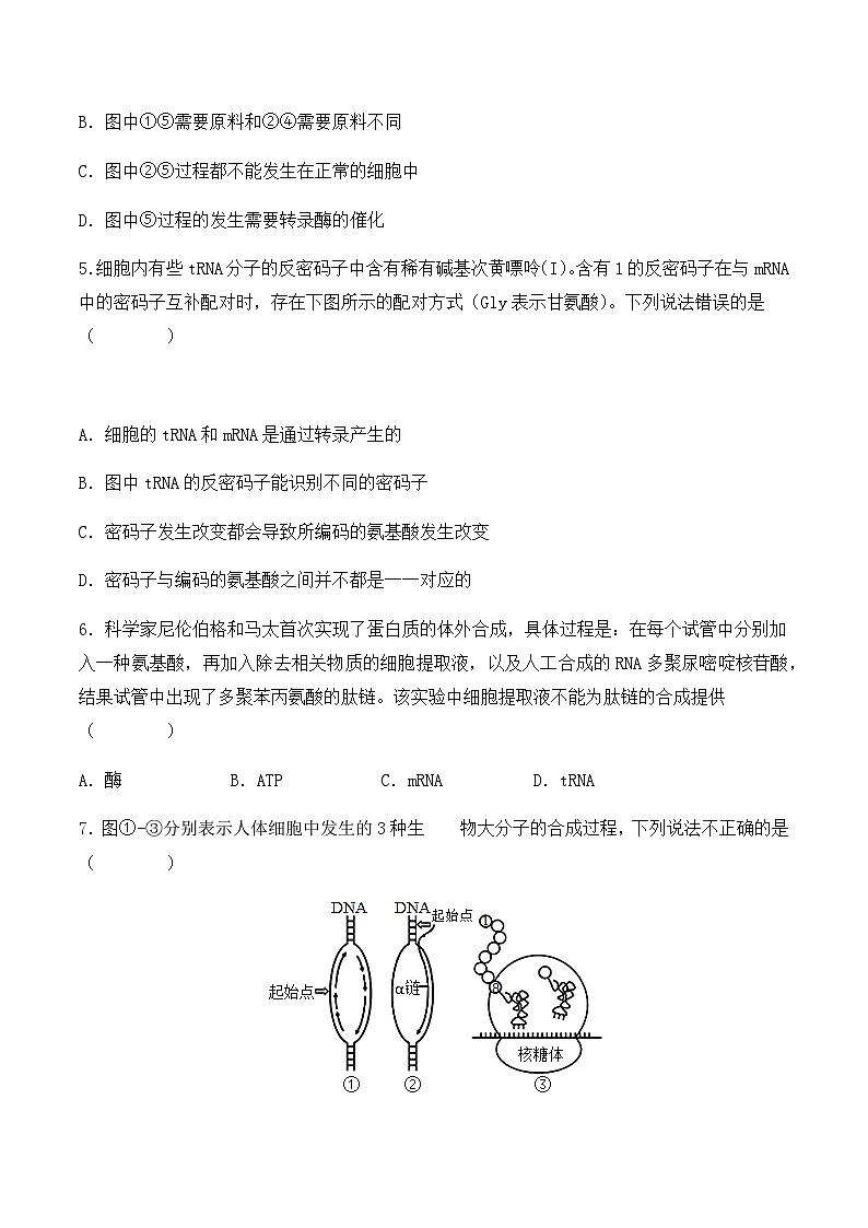 （人教版2019必修2）高一生物同步练习 4.1 基因指导蛋白质的合成（原卷版+解析）第2页