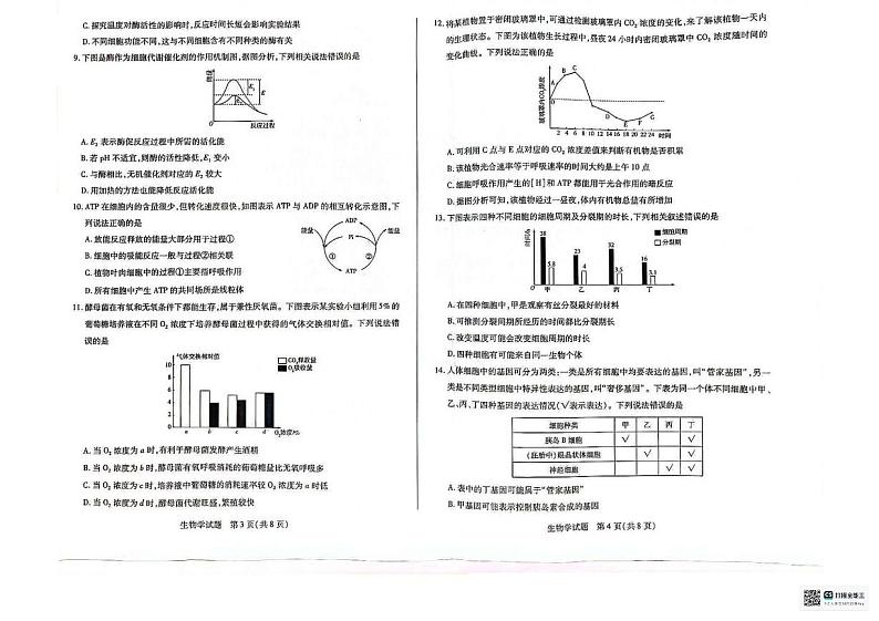安徽省合肥市第六中学2023_2024学年高一上学期期末考试生物试题02