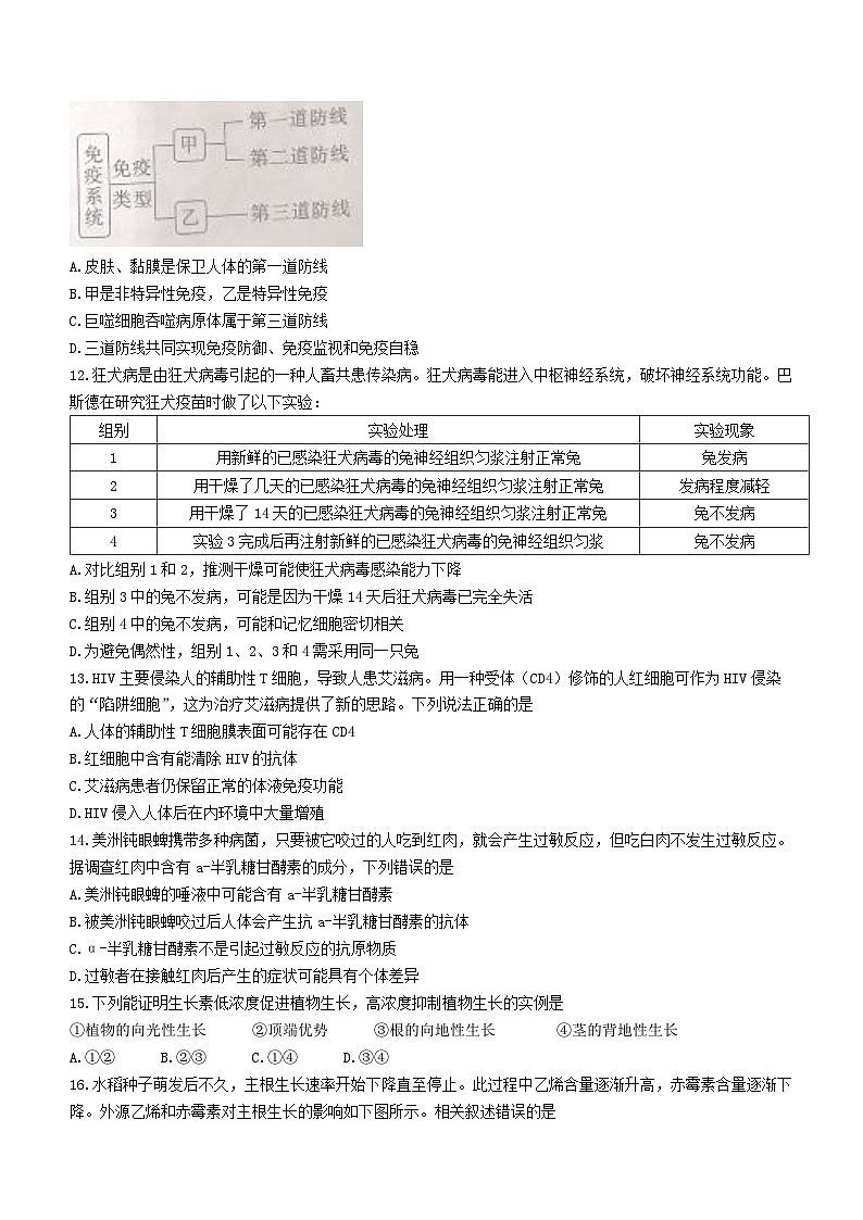 24，福建省三明市2023-2024学年高二上学期期末生物试题第3页