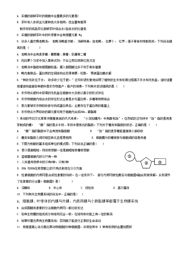 安徽省六安第二中学2023-2024学年高一上学期1月期末生物试题第2页