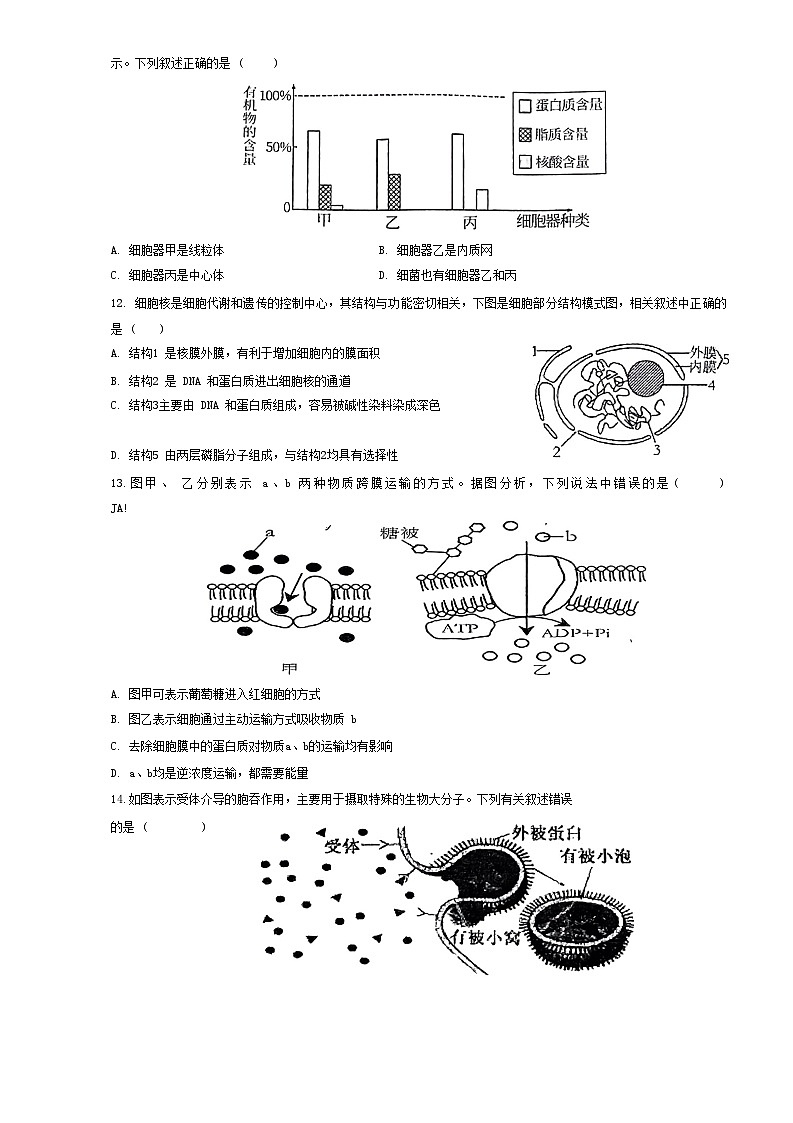 安徽省六安第二中学2023-2024学年高一上学期1月期末生物试题第3页