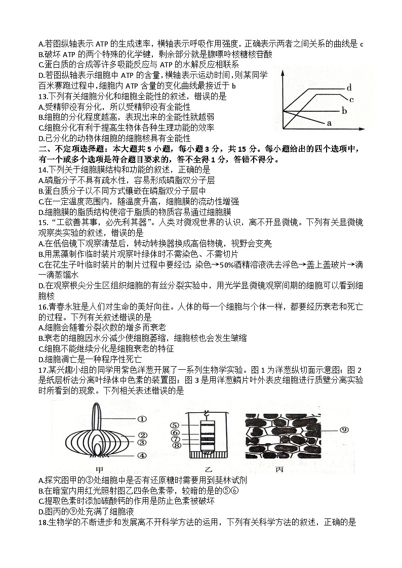 68，河南省郑州市中牟县2023-2024学年高一上学期期末联考生物试题03