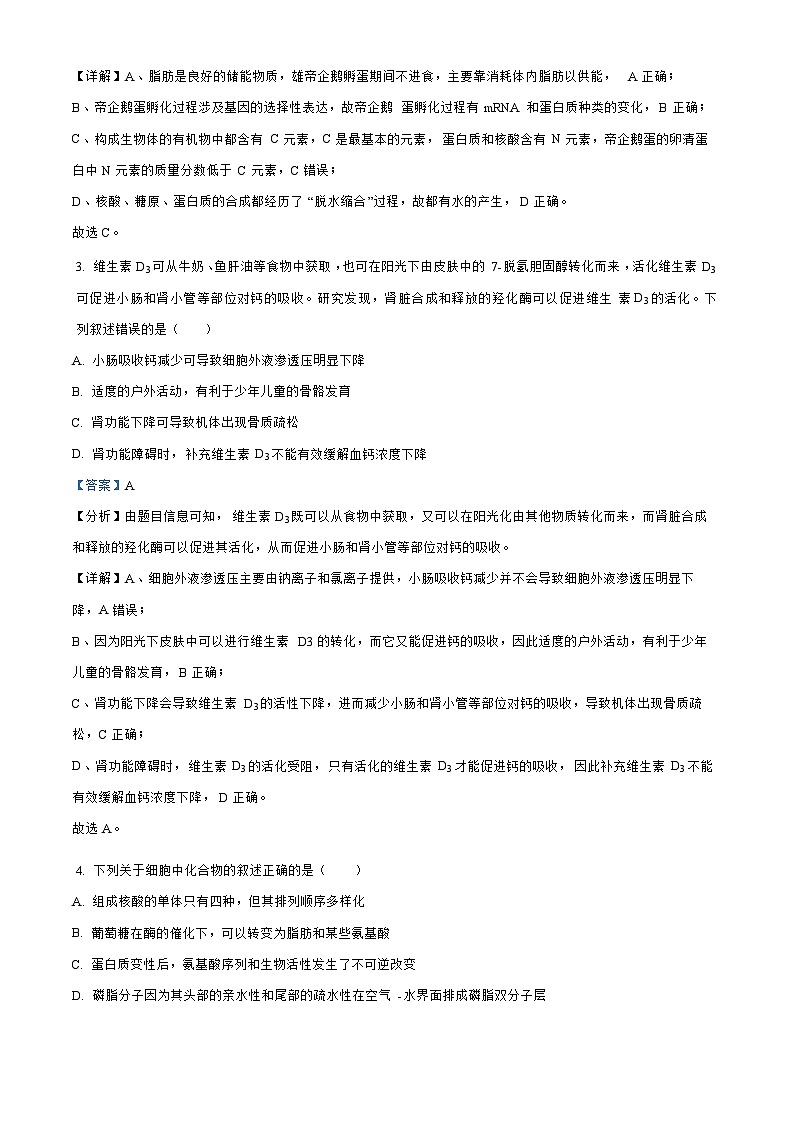 福建省龙岩2023_2024高三生物上学期第一次月考试题02