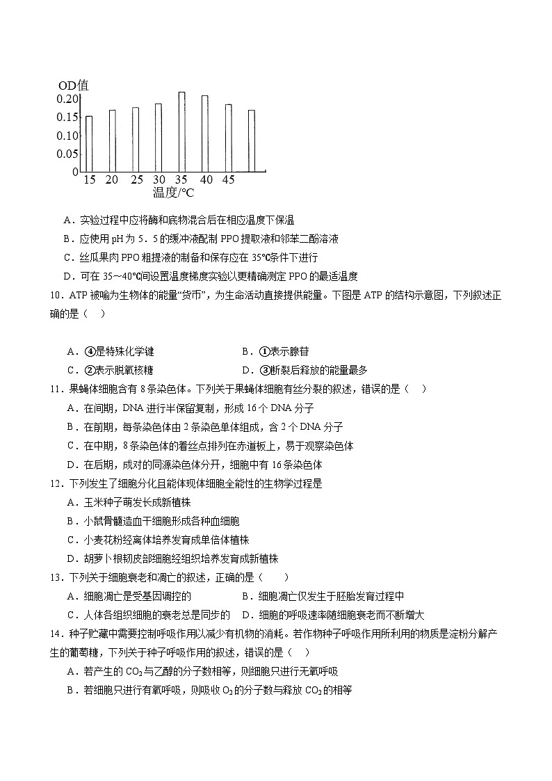 高一生物开学摸底考（2019人教版）（考试版）第3页