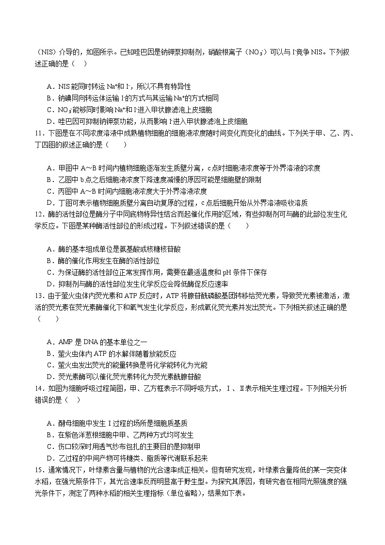 【开学摸底考】高一生物（重庆专用）-2023-2024学年高中下学期开学摸底考试卷.zip03
