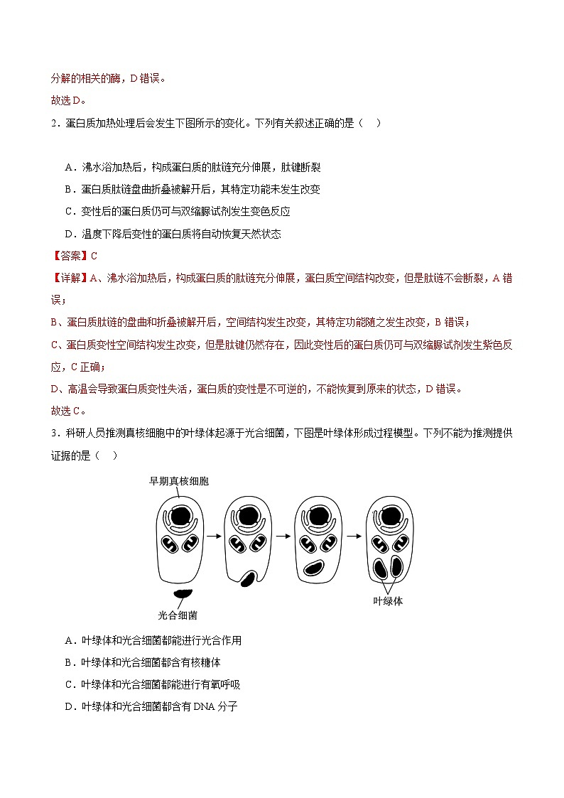 高三生物开学摸底考（广东专用）（解析版）第2页