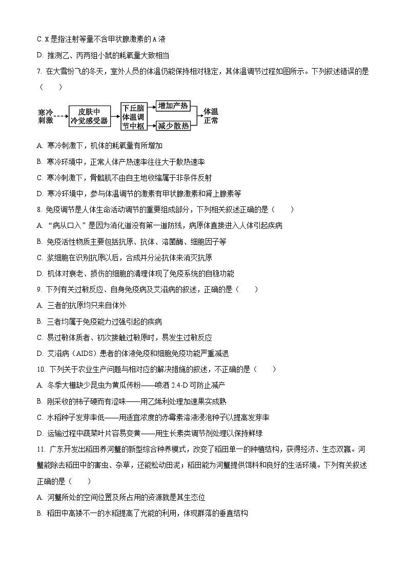 2024潮州高二上学期期末考试生物含解析03