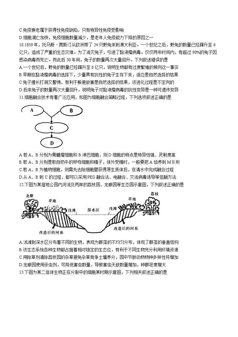 广东省2023-2024学年高三下学期开学考试生物试题03