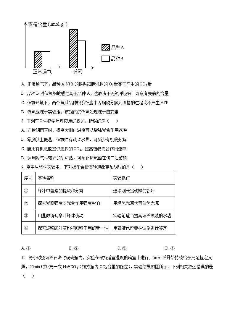 江苏省常州市2023-2024学年高一上学期期末考试生物试卷（Word版附解析）第3页