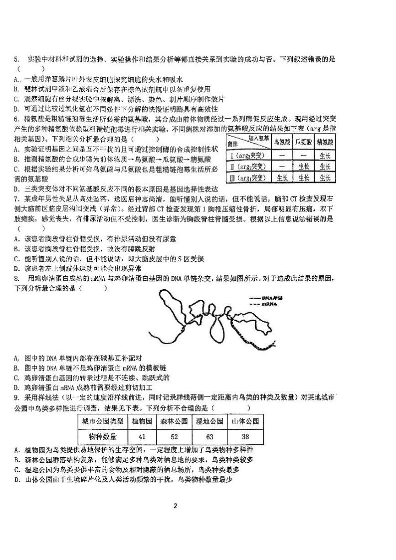 广东省肇庆市六中2023-2024学年高三上学期1月期末生物试题02