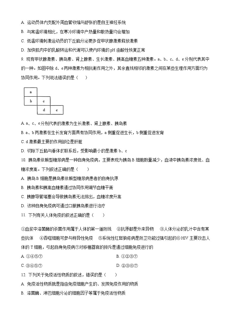2024宝鸡渭滨区高二上学期期末考试生物含解析第3页