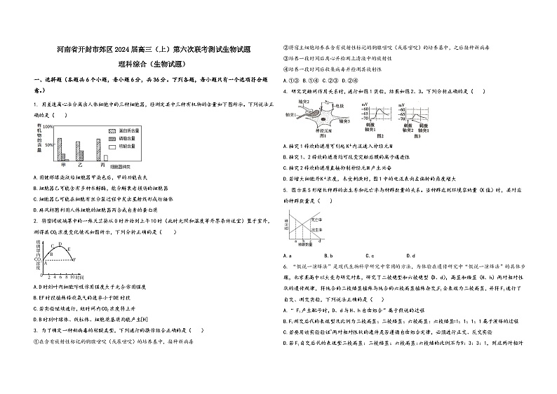 2024届河南省开封市郊区高三上学期第六次联考测试生物试题第1页
