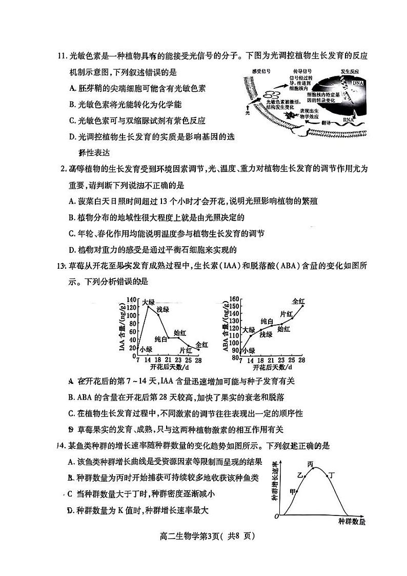 河南省许昌市2023-2024学年高二上学期期末考试生物试卷（PDF版附答案）03