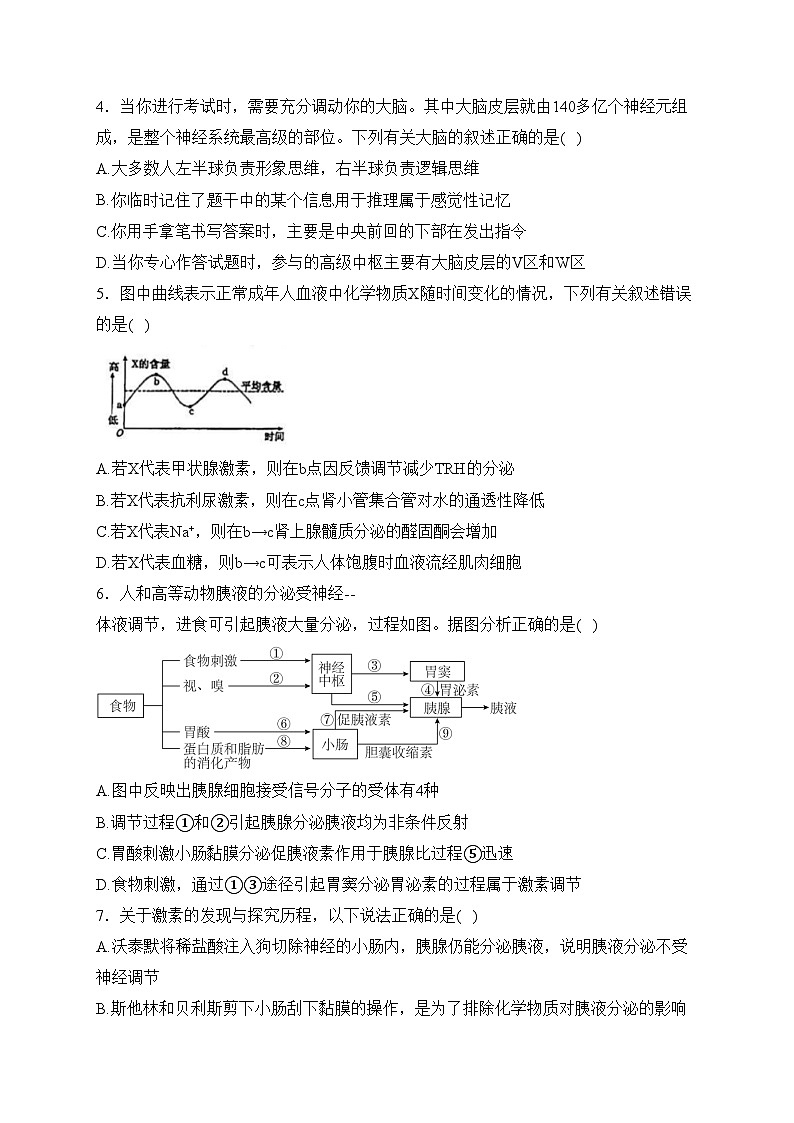 吉林省长春市部分中学2023-2024学年高二上学期期末考试生物试卷(含答案)02