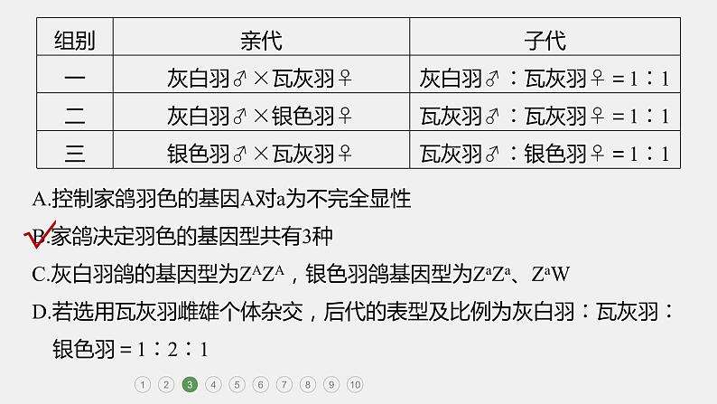 第一篇　主题二　专题(六)　专题强化练A 遗传的基本规律和人类遗传病A 2024年高考生物二轮复习课件+讲义08