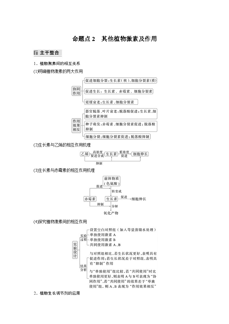 第一篇　主题三　专题(九)　命题点2　其他植物激素及作用第1页