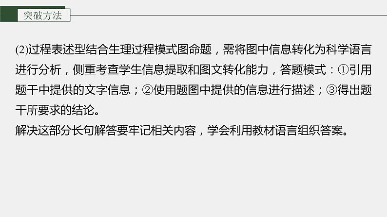 第一篇　主题三　语言表达(三)　个体稳态中相关过程变化机理分析 2024年高考生物二轮复习课件+讲义08