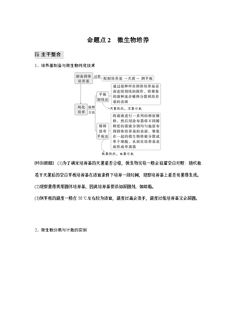 第一篇　主题五　专题(十二)　命题点2　微生物培养第1页