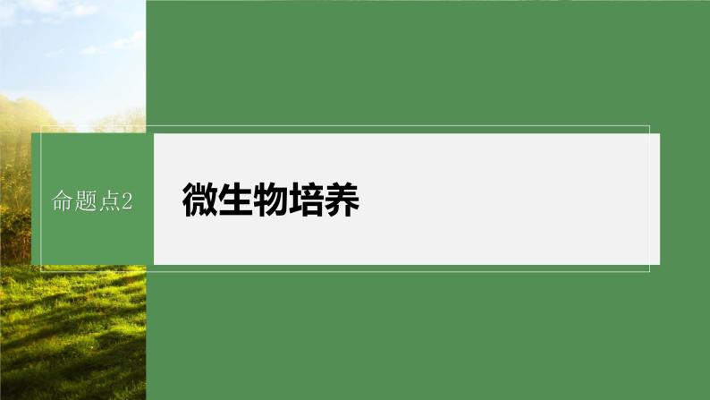 第一篇　主题五　专题(十二)　命题点2　微生物培养 2024年高考生物二轮复习课件+讲义02