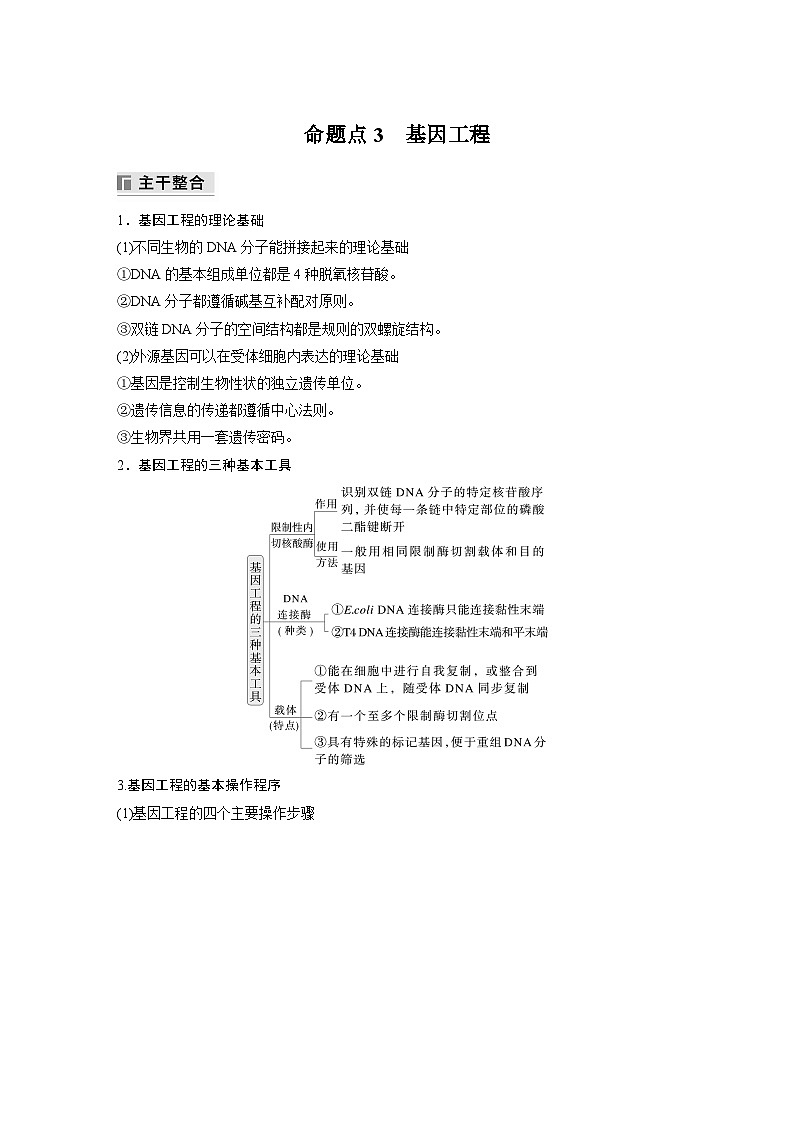 第一篇　主题五　专题(十三)　命题点3　基因工程第1页